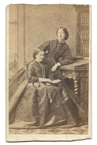 c1870 CDV portrait of 2 ladies by Wilson of Eton & Surbiton (col2:24) 2
