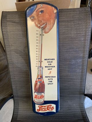 Vintage Pepsi Cola Thermometer Weather Cold Weather Hot Pepsi Cola Hits The Spot