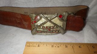 Davy Crockett Belt Buckle And Belt - 1950/60 Era
