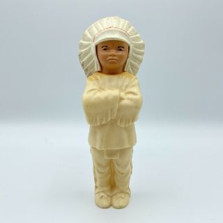 Vintage 1950’s Celluloid Indian Chief Figure,  Native American Plastic Doll