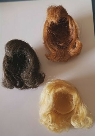 Vintage Barbie American Girl Sidepart Blond Wig & Fashion Queen Brunette & Titan