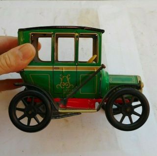 Vintage 5 " Tin Toy Antique Car Tin Lizzy Model T Lever Action Tm Modern Litho Nr