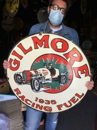 Gilmore Soda Tire Beer Motor Gasoline Oil Dealer Porcelain Sign Make An Offer3