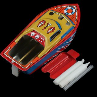 1set Candle Powered Steam Boat Tin Toy Floating Boat Toy Children Birthday G Ew