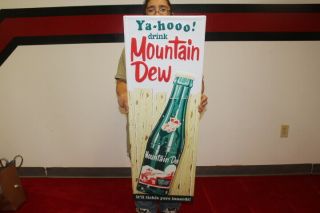 Mountain Dew Soda Pop Gas Station 42 " Embossed Metal Sign