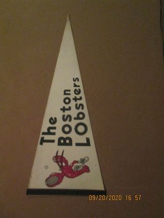 Wtt The Boston Lobsters Vintage Defunct Circa 1974 Team Logo Pennant