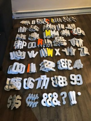 245 Vintage 7.  5 " Metal Sign Letters & Numbers Gas Service Station Sign Board