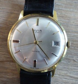 Quality Vintage Avia 17 Jewels Gents Wristwatch //