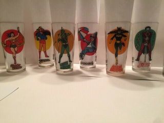 Complete Set - 14 Pepsi Superhero Series Vintage Moon Glasses 1976 Dc Comics