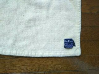 Vintage Ralph Lauren 100 Wool Throw Blanket Cream Colored