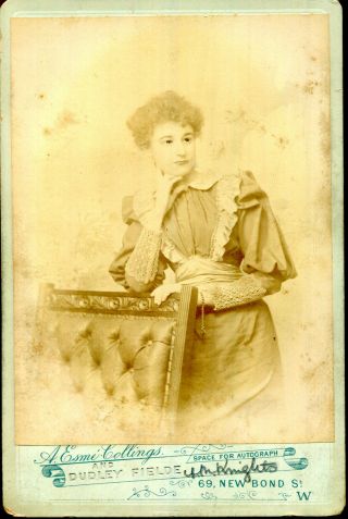 1890s Cabinet Photograph Portrait Of A Lady By Esme Collings Of Bond Street
