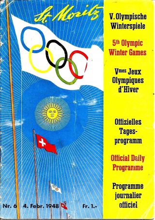 Vintage Program St.  Moritz Winter Olympics 1948
