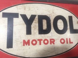 Flying A Tydol Motor Oil Wood Framed Tin Single Sided 50x20 Sign Gas 2