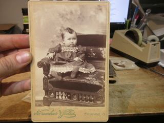 Antique Old Cabinet Photo Picture Cleveland Ohio Byers Family Cute Child Boy ?