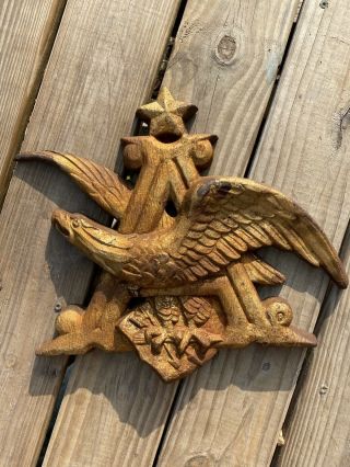 1930’s Cast Iron Anheuser - Busch Iron Eagle Wall Hanging