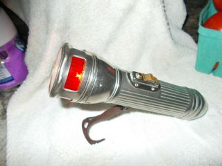Vintage Aluminum Phillips 66 Red Head Metal Flashlight 1921 Bullet End