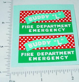 Buddy L Fire Department Emergency Truck Stickers Bl - 114