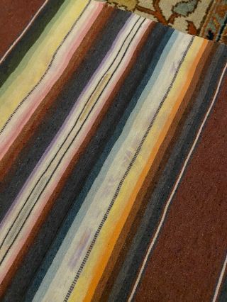 Vintage Mexican Multicolor Wool Woven Blanket Throw 2