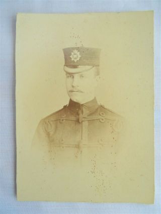 Antique Photo Cabinet Card East Surrey Soldier By Burnside Guernsey - Victorian