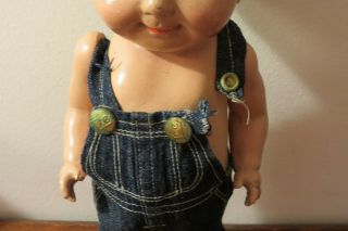Vintage Buddy Lee Composite Doll Denim Overalls/Hat Union Made in the USA 2