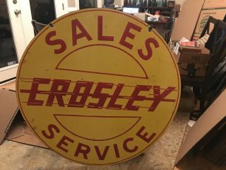 Old Crosley Car Dealer Double Sided Porcelain Sign