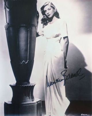 Lauren Bacall Autographed Vintage 8x10 Photo.