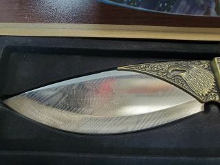 Custom Made Buck Knife 5 Inch Blade Eagle USA Heavy Steel Carved handle.  PRE - OWN 3