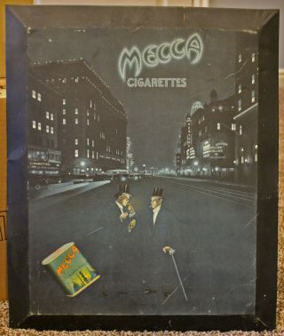 Rare Mecca Cigarettes Metal Advertising Sign from THE AMERICAN ART 2
