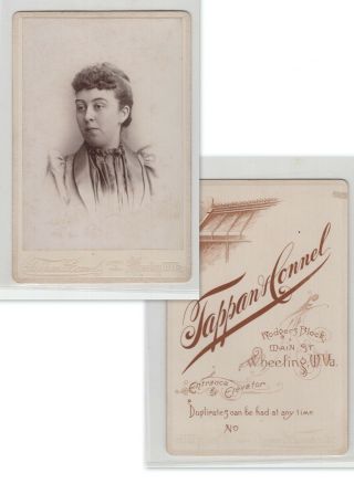 Old Photo Of Young Lady,  By Tappan & Connel Whelling W Va (7361)