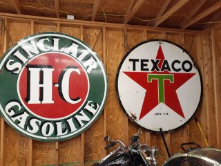 6ft Sinclair Hc Sign And 6ft Texaco Sign