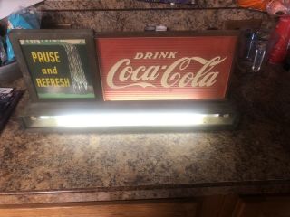 Rare Vintage 1940’s Coca - Cola " Pause And Refresh " Waterfall Lighted Sign
