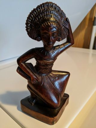 Dancing African Woman Hand Carved Wooden Statue 7 "