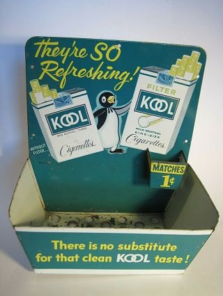Vintage Kool Cigarettes Store Display With Match Holder (a)