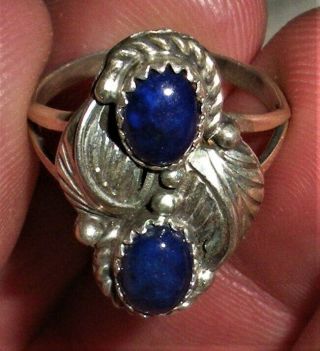 Vintage Navajo Lapis Lazuli Sterling Silver Ring Vafo
