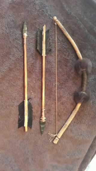 Native American Bow And Arrow,  Handmade Decorative 17 " Long X 4.  5 " Wide