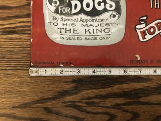 Vintage Clarke’s Melox Dog Food English Enamel 2 Sided Flange Sign 2