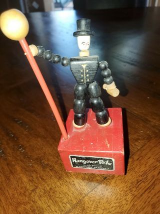 Kohner Vintage Hangover Pete - Wooden Push Puppet Push Up Toy Kohner