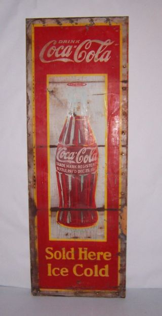 Vintage Large 1930s? Coca Cola Soda Pop Christmas Bottle Metal Advertising Sign