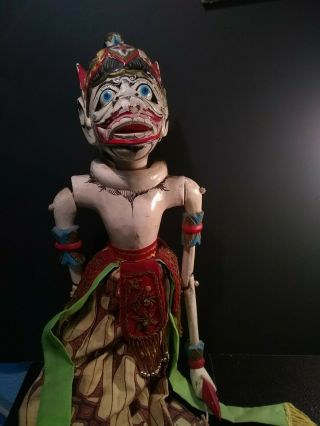 Vintage Wayang Golek Wooden Indonesian Rod Puppet Hanoman (monkey Warrior)