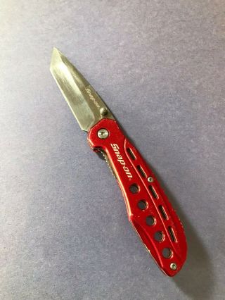 Snap - On Liner Lock Tanto Stainless Steel Blade Folding Pocket Knife Red Handle