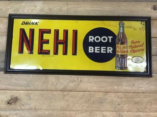 Rare Early Embossed Tin Nehi Soda Sign - - Wow