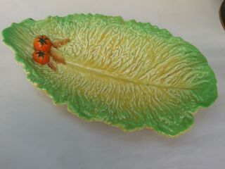 Carlton Ware Green Dish Art Deco Vintage Cabbage Leaf W Tomatoes Design 40 