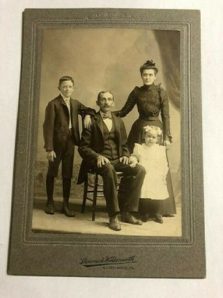 Antique Photograph (gelatin Silver Print?) - Family Of 4 - Wilkes - Barre,  Pa.
