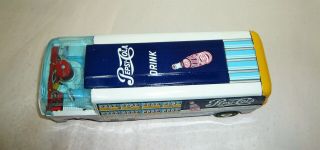 RARE VINTAGE 1960 ' S JAPAN TIN FRICTION PEPSI - COLA SODA CAR TRUCK W/MOVING EYES 2