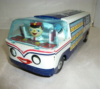RARE VINTAGE 1960 ' S JAPAN TIN FRICTION PEPSI - COLA SODA CAR TRUCK W/MOVING EYES 3
