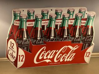 Vintage Metal Coca Cola Coke Bottle Sign A - M 9 - 54
