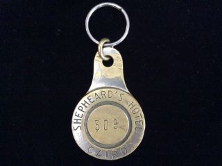 Vintage Shepheard’s Hotel Room Keychain Key Chain Fob