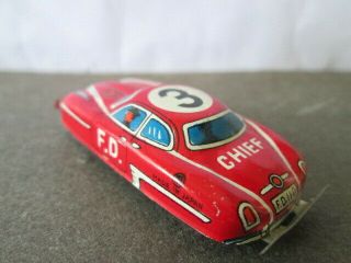 Chief 3 F.  D.  Car,  Vintage Metal Small Toy,  Made In Japan