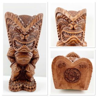 Vintage Coco Joes " God Of Money " Hapa Wood Tiki Sculpted Statue Brown