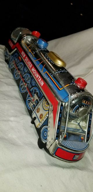 Vintage Tin Toy Train Silver Mountain 3525 Made In Japan By Modern Toy 1969.